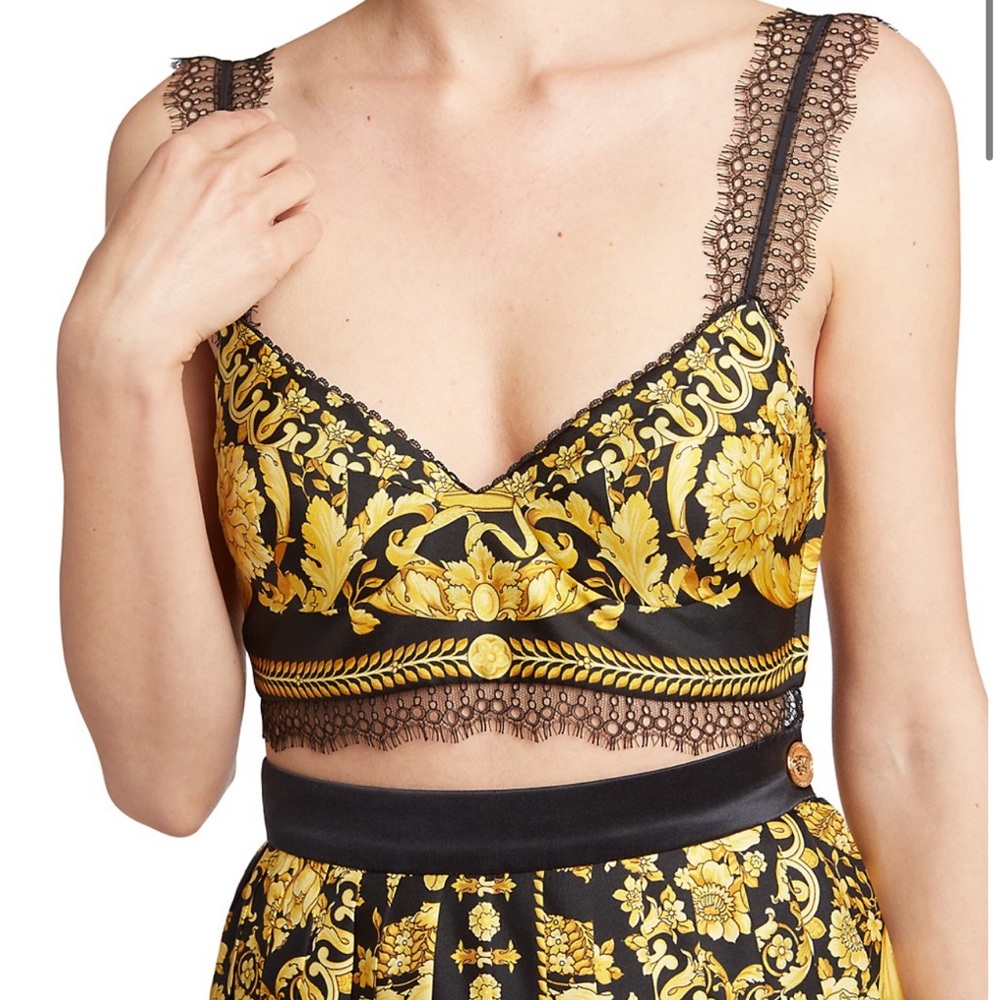 Versace Silk Heritage Print Bra Top 44/ 8